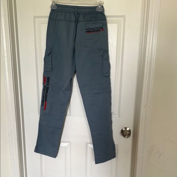 Boys 13-14 Blue Casual Pants elastic waist with drawstring NWOT - Picture 4 of 9